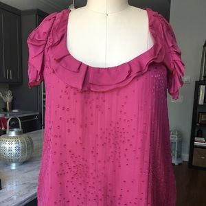 Rebecca Taylor Pink Silk Open Back Top
